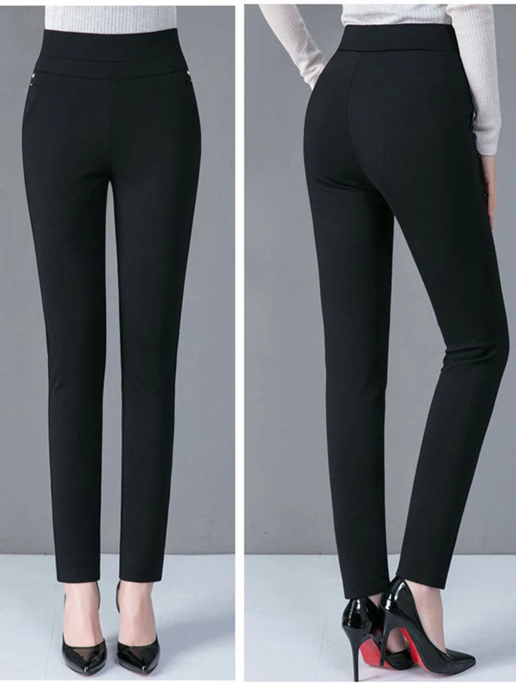 Warm Winter Pencil Pants Fleecing Thermal Womens