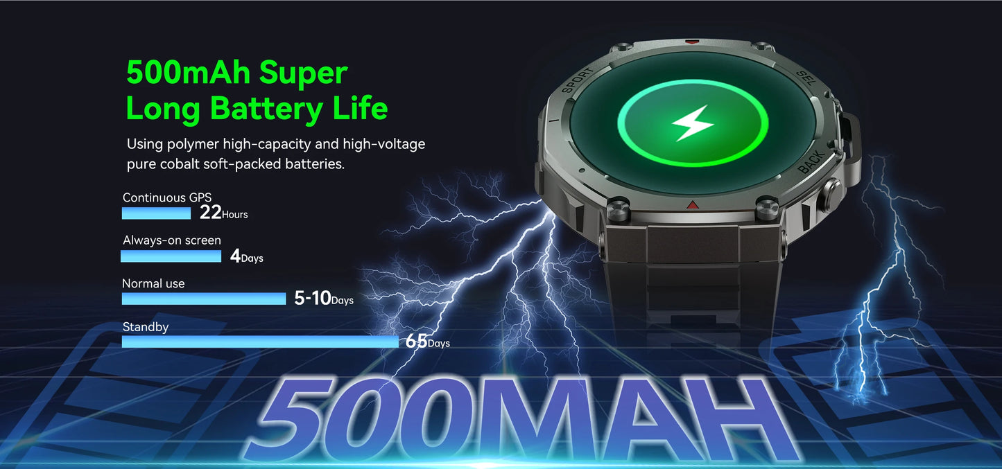 T-Rex 3 GPS Smart Watch 10ATM Waterproof Built-in Dual-band GNSS Compass Military Sport Smartwatch Men 2025 New For Xiaomi Ultra