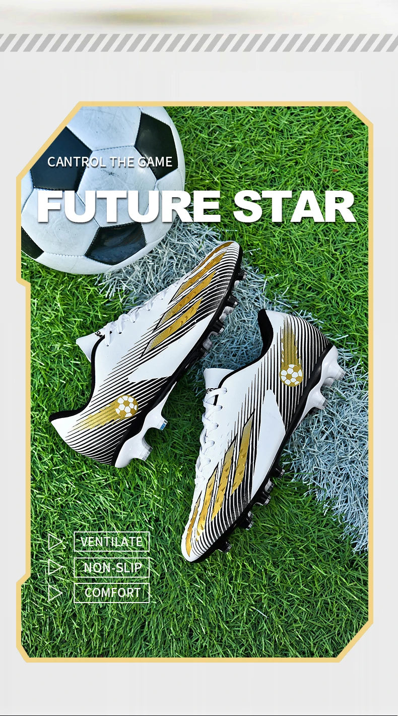 Soccer Shoes Sport Outdoor Men Breathable Cleats FG Football Boots