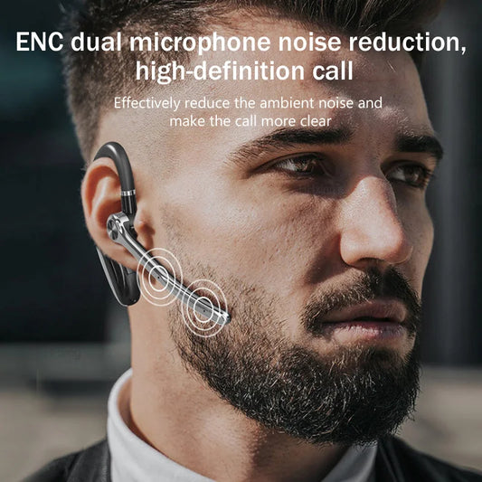 Wireless Headphones With Dual Microphon Bluetooth Earphone ENC Noise Cancelling Hands-free Headset Busines Auriculares Driving