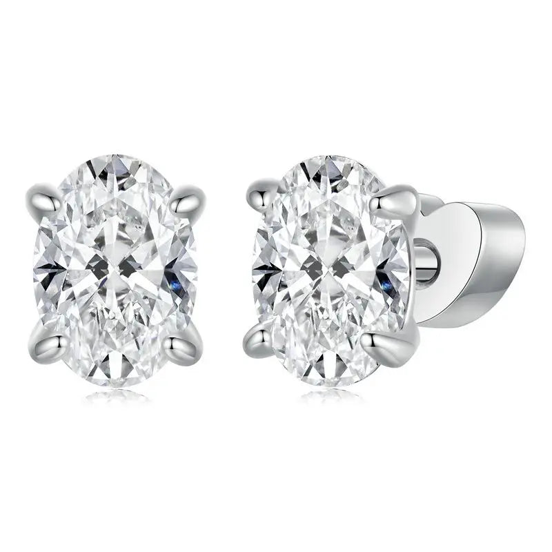 WOSTU 925 Sterling Silver Animals Cute Paws Rainbow Stud Earrings For Women Heart Oval Flower Zircon Crab Ear Studs Jewelry Gift