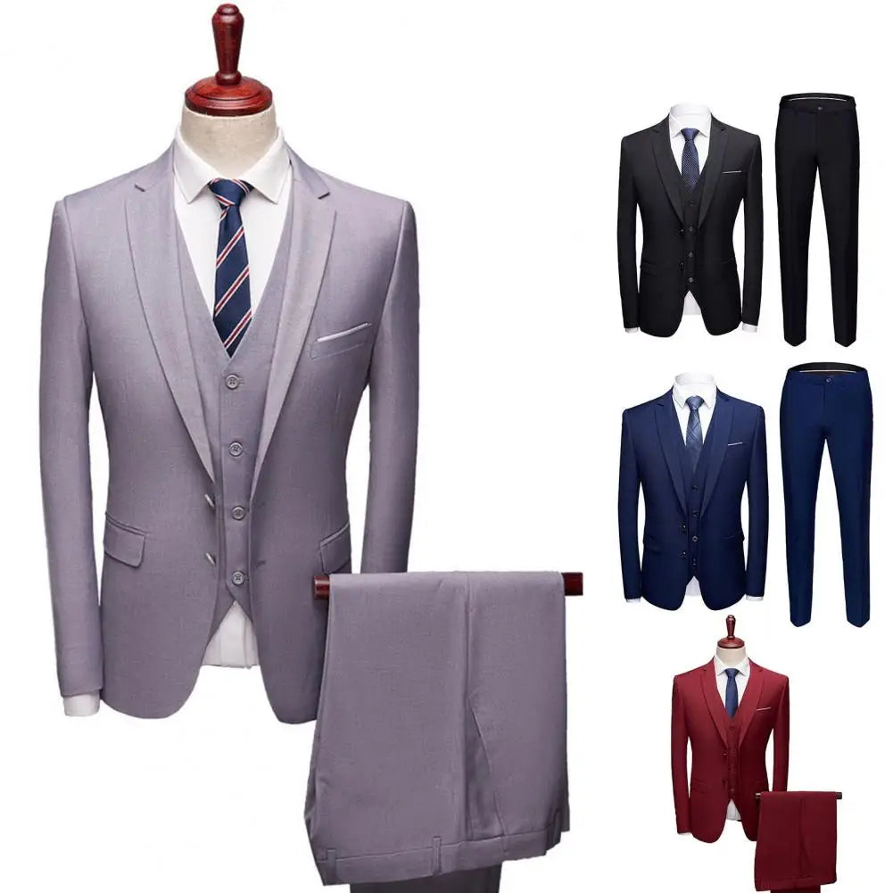 Tuxedo for Mens: Men Suit Pockets Slim Fit Formal Suit Separates 3 Piece Set Plus Size