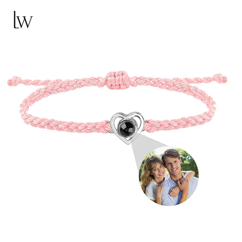 Custom Bracelets with Picture Personalized Gifts for Women Men, Custom Photo projection Bracelet Gifts for Couple/Family/Friend