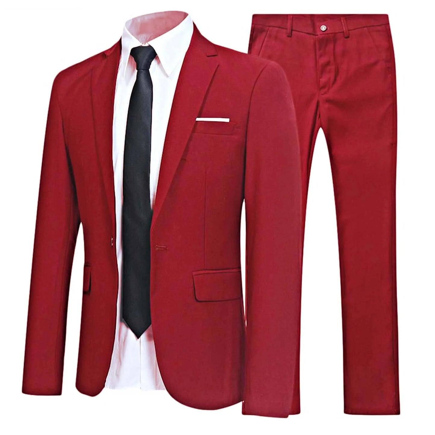 Tuxedo for Mens: Men Gentleman Suit 2Pcs Formal Uniform Long Sleeve Lapel