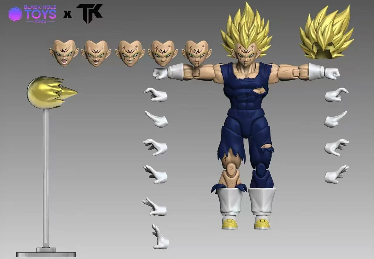 In Stock Black Hole Toys & TK Dragon Ball SHF Super Saiyan SSJ Majin Vegeta Full Power Anime Action Figures Models Gifts Kid Toy