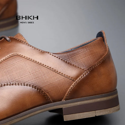 BHKH 2024 Man Formal Dress Shoes Spring Autumn Lace Up Men Wedding Shoes Zapatos Casuales Business Office Work for Men Shoes