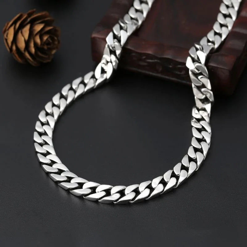 100% S925 Sterling Silver Necklace Bracelet Punk S925 Silver Jewelry Never Fade Carry certificate Men Women Jewelry Gifts