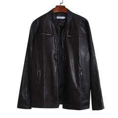 Top Layer Vintage Leather Clothes Men's Stand Collar Motorcycle Clothes