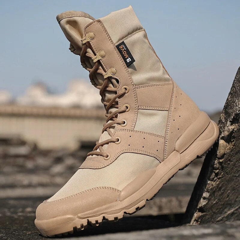 Army Boots Men Special Military Boots Fashion High Top Breathable Outdoor Hiking Shoes