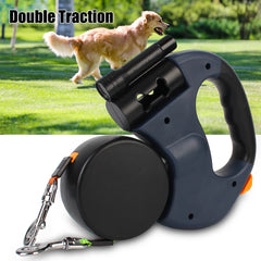 Dual Dog Leash Double-Ended Traction Rope 3m Roulette Auto Retractable Pet supplies