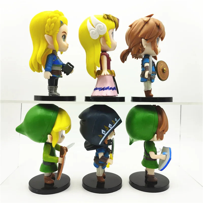 6pcs/set Game The Legend of Zelda Link Cute PVC Action Figure Toys 10cm