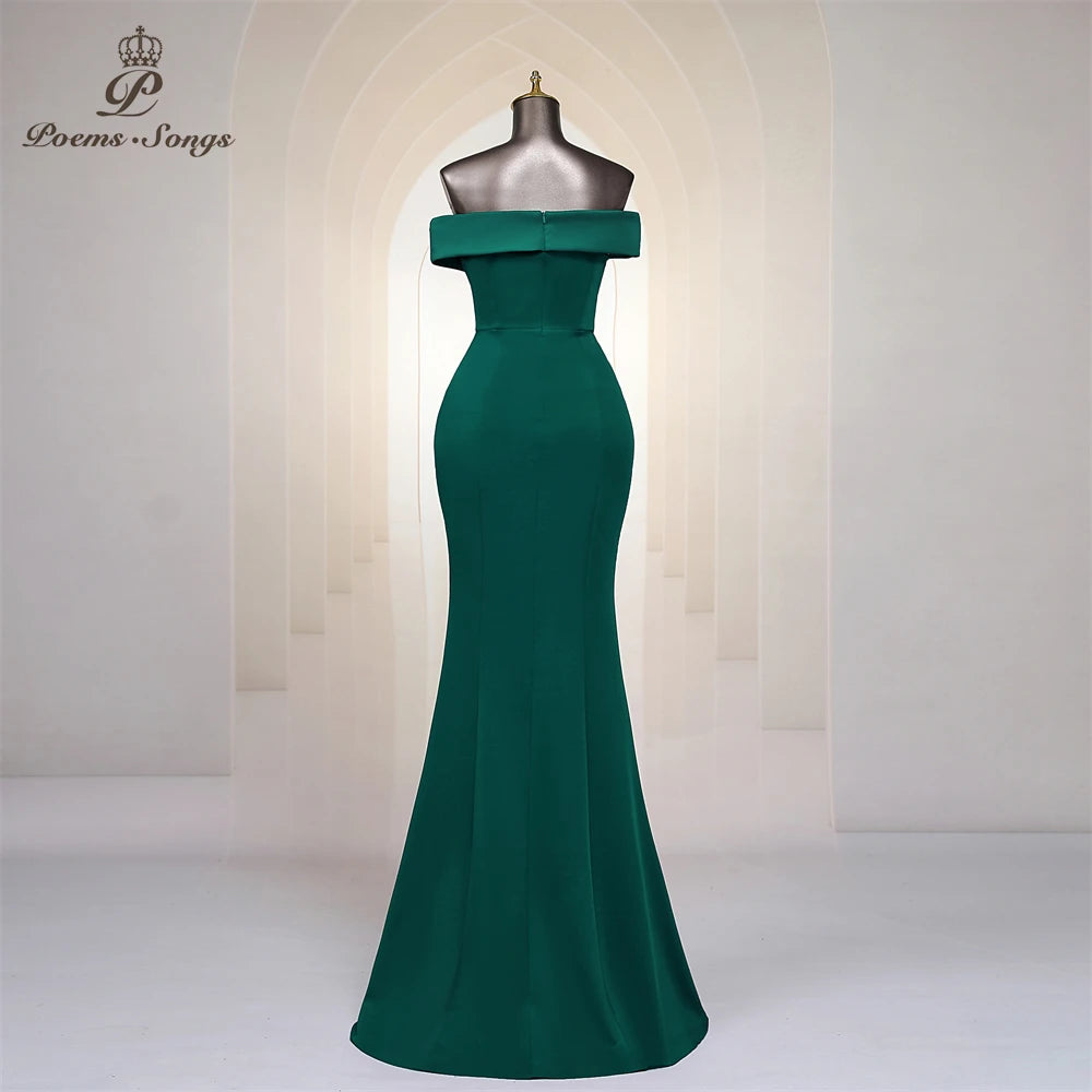 Homecoming Dresses: Green Trumpet Evening Dress Long Mermaid Criss Cross