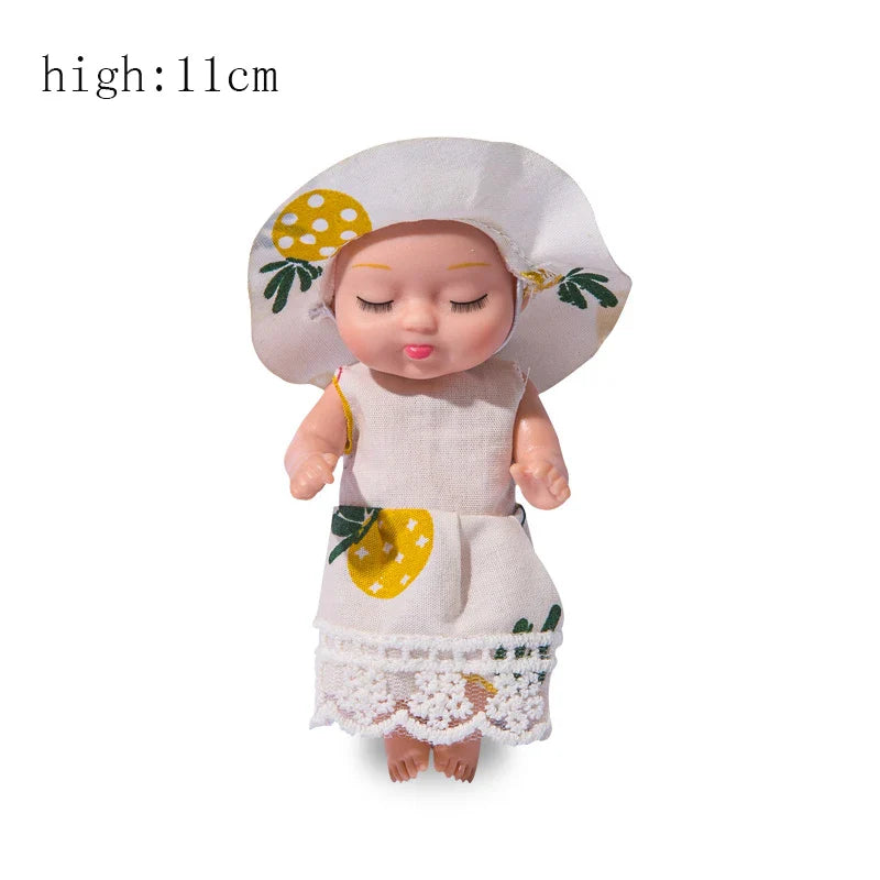 6/8Pcs Set Sleeping Mini Baby Dolls Reborn Lifelike Toys Cute Adorable Dolls With Butterfly Crocodile Sunflower Comfort Toy Gift