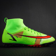 Men Football Boots Outdoor High Ankle Ultralight Soccer Shoes