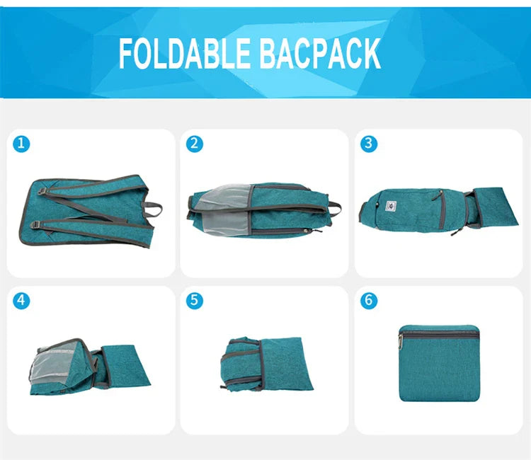 Portable Foldable Backpack,Men Women Ultralight Folding Bag,Outdoor Climbing Cycling Hiking  Knapsack Travel Daypack