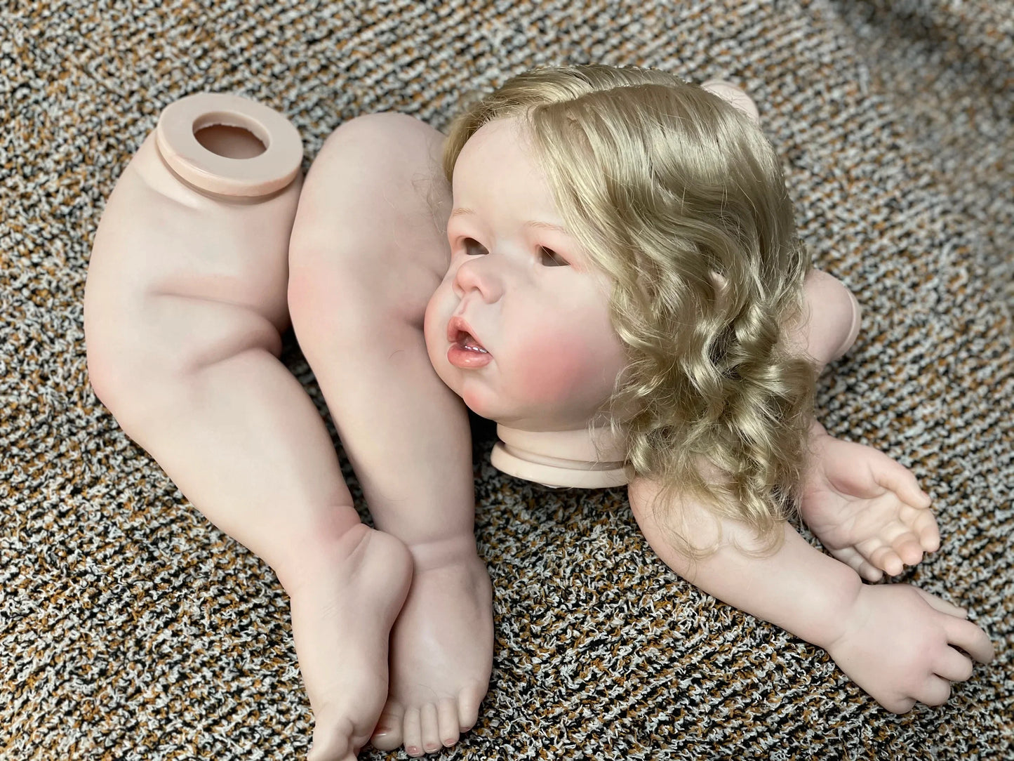 50CM/70CM Liam Bebe Reborn Doll Kits Handmade Painted/Unpainted Realistic Cute Newborn Doll Parts With Teeth Kit Bebé Reborn