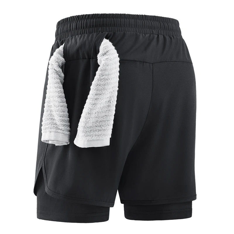 Men Running Shorts Gym Sports 2 in 1 Camo Quick Dry Workout Training Gym Fitness Jogging Short Sweatpants Summer Men Sportswear
