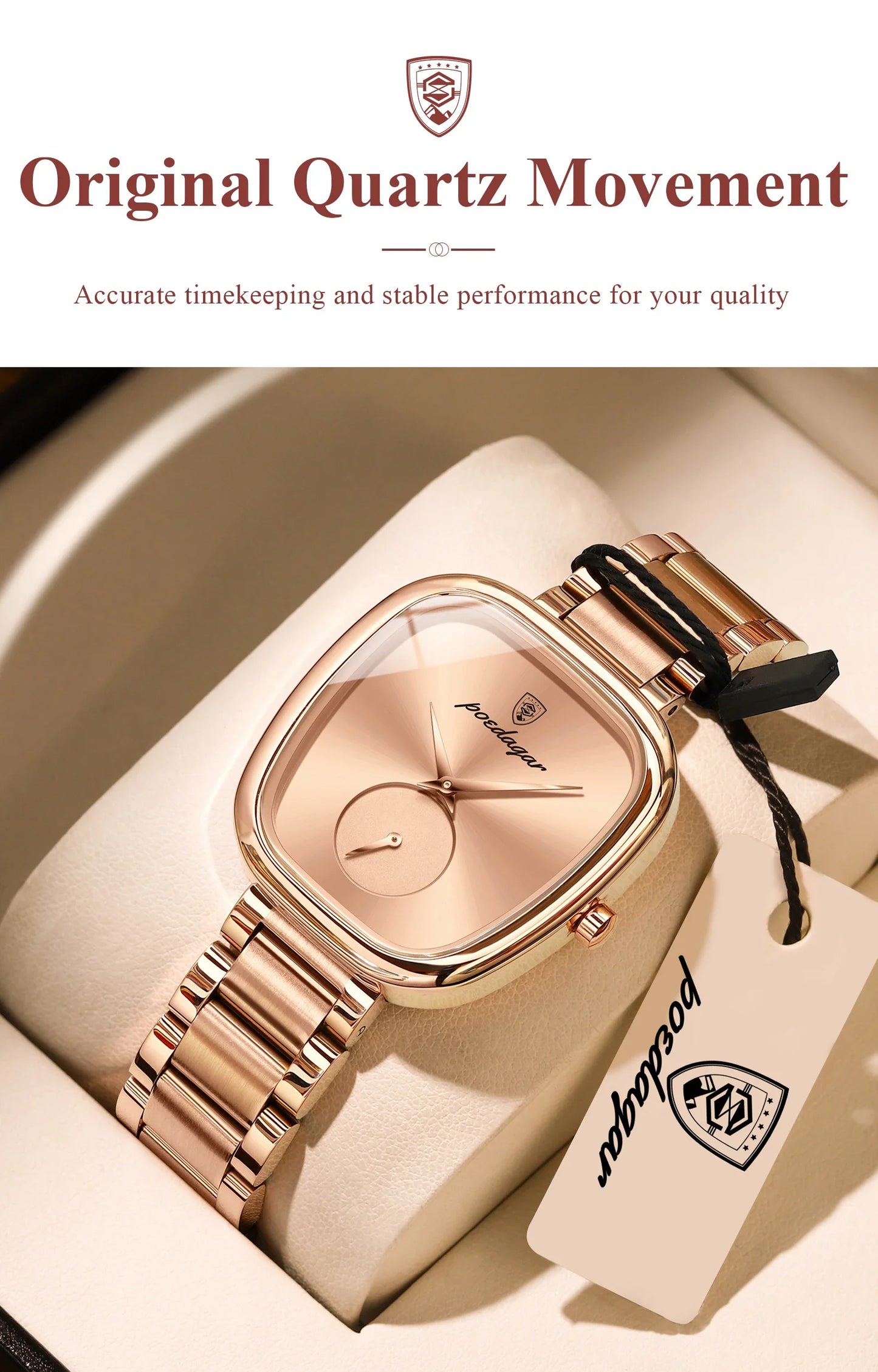 POEDAGAR Elegant Luxury Watch For Woman Waterproof Stainless Steel Women's Quartz Watches Simple High Quality Ladies Wristwatch