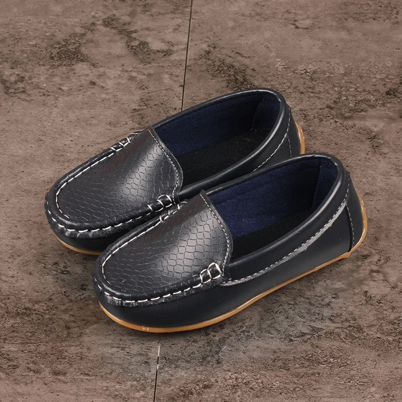 Kids Casual Shoes Flat Candy Colors Unisex Boys Girls Soft Loafers Slip-on PU Leather Shoes