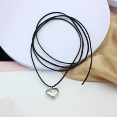 Diy Jewelry Goth Black Velvet 25mm Heart Pendant Choker Necklace for Women