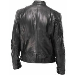 Top Layer Vintage Leather Clothes Men's Stand Collar Motorcycle Clothes