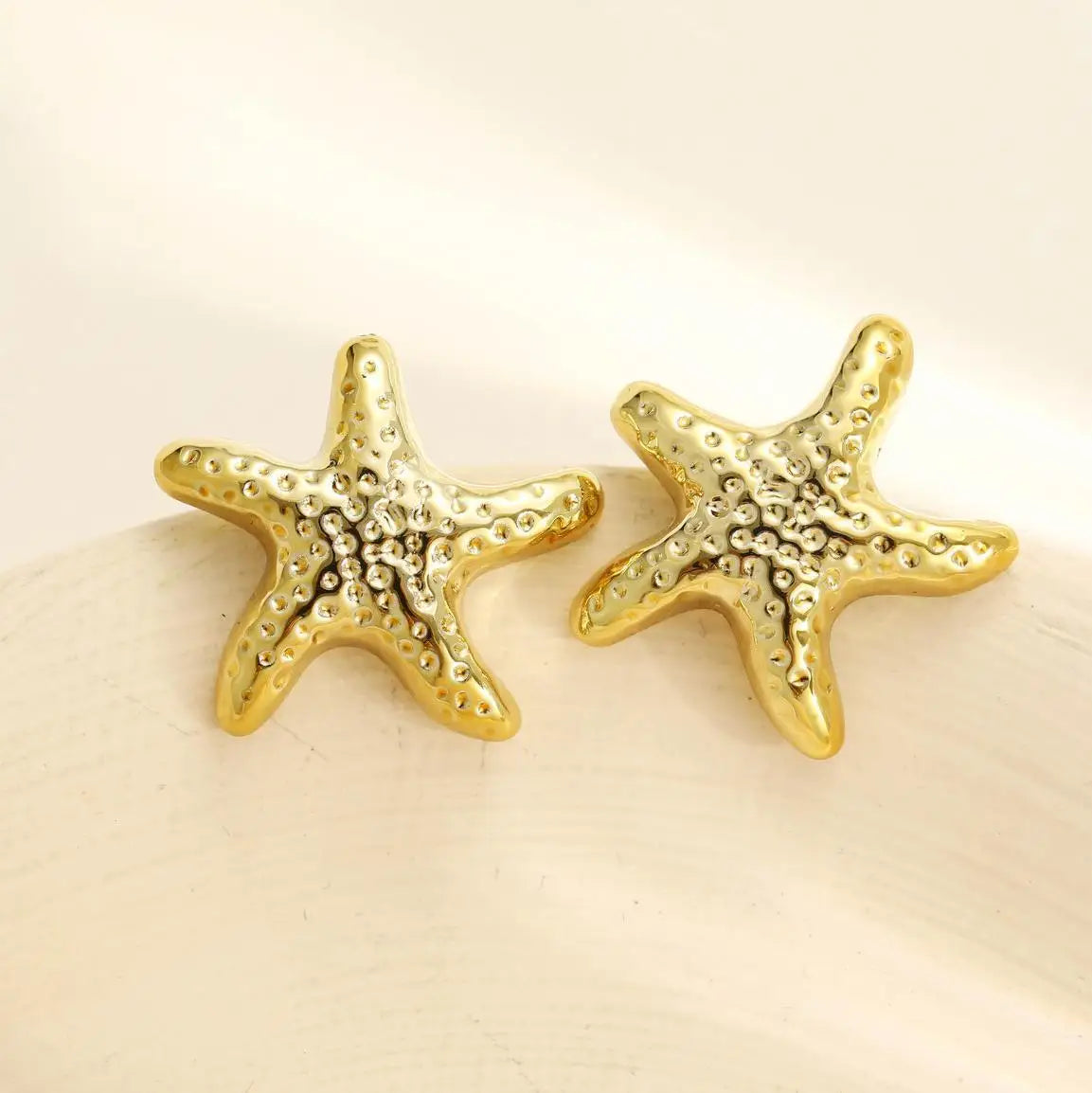 1 Pair Geometric Temperament Casual Starfish Stud Earrings Summer Simple Beach Vacation Style Earrings Ocean Jewelry Gift