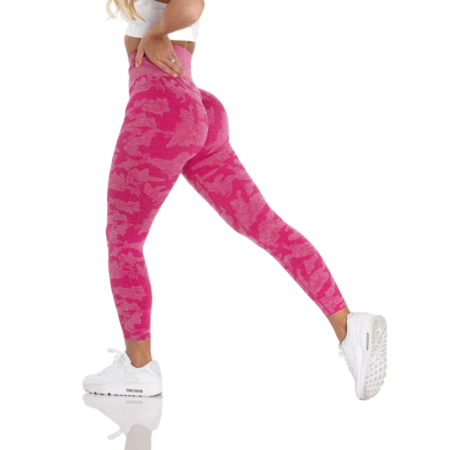 Camo Seamless Workout Leggings Butt Lift Yoga Pants Women Stretch Fitness