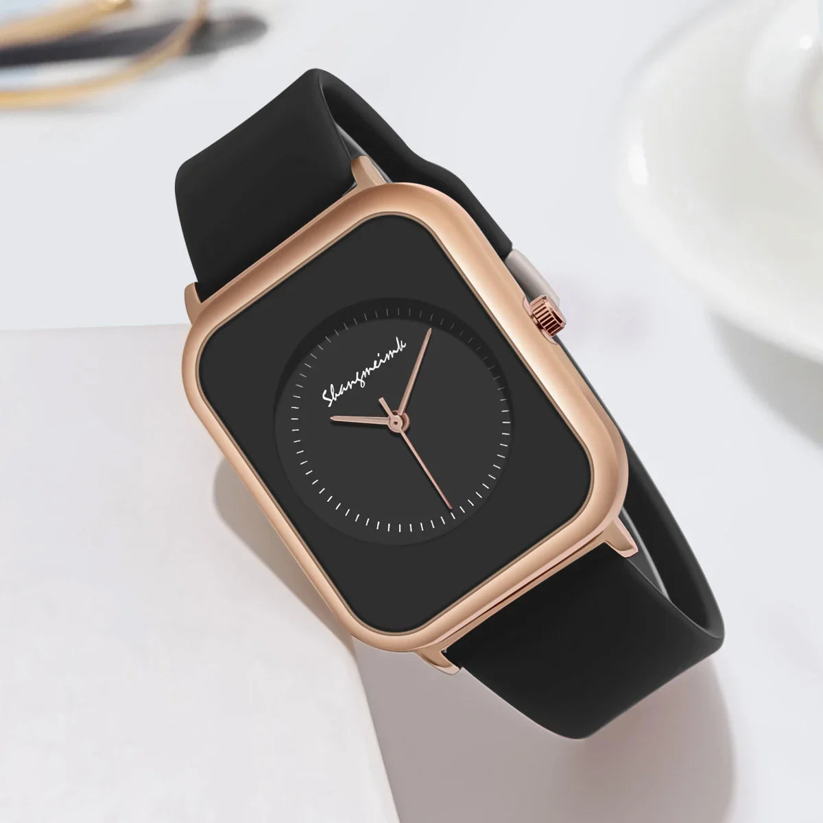 Casual Fashion Simple Personality Literal Women Silicone Quartz Watch