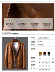 Leather Jacket Men's Slim Suit Leather Jacket Men's Spring And Autumn Biker