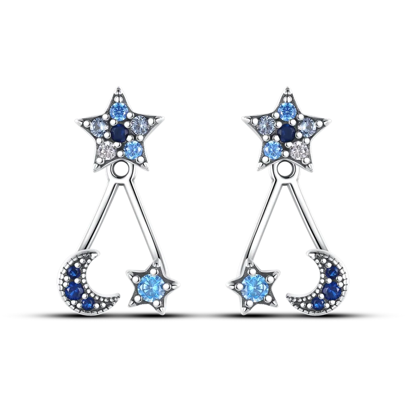 925 Silver Charms Plata De Ley 925 Jewelry Women Fashion Cute Tiny Clear Crystal CZ Stud Earrings Star Starfish Dolphin Earrings
