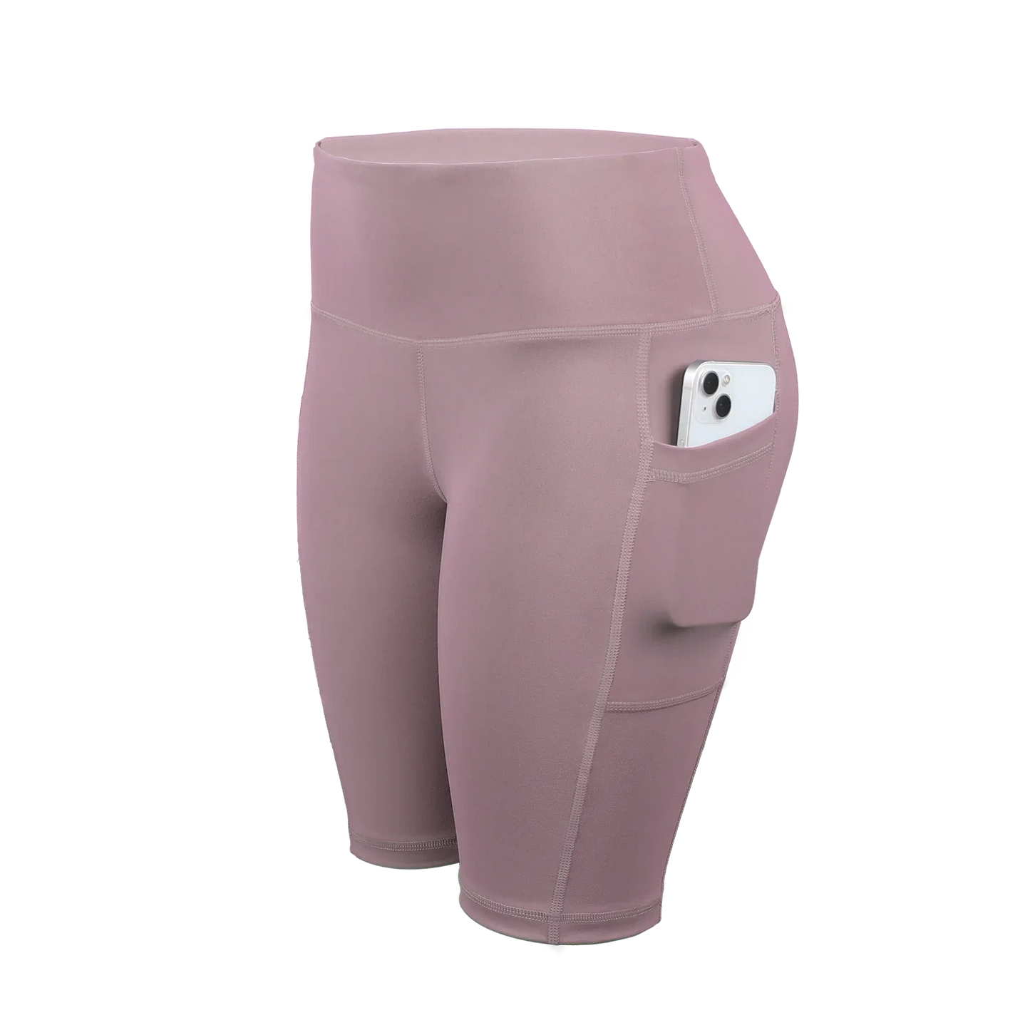 CHRLEISURE Women Solid Yoga Shorts with 3 Pockets High Waist Butt Lifting Workout Tights Gym Elastic Cycling Shorts Activewear