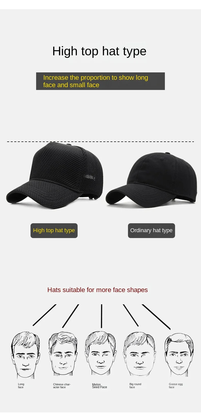 Big Head Plus Size Summer Mesh Baseball Cap for Men Women Trucker Breathable Hat Adjustable for Outdoor Sports Running