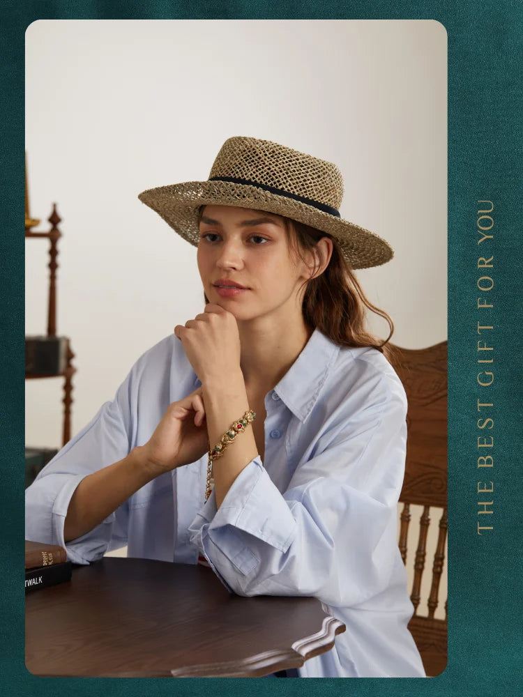 Vintage Adjustable Frog Charm Bracelet with Natural Stone Eyes - 18K Gold Plated Unique Jewelry for Women