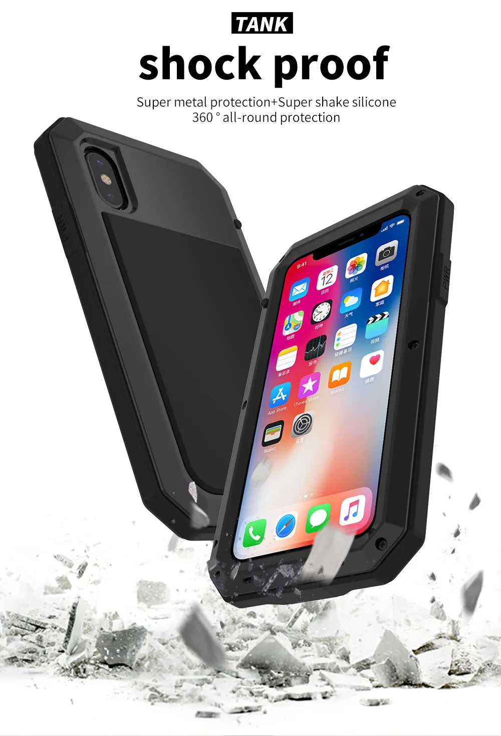 Heavy Duty Protection Armor Metal Phone Case for iPhone 17 16 15 14 13 12 11 Pro XS MAX SE XR X 6 7 Aluminum Shockproof Cover