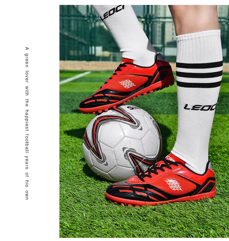 Soccer Shoes Men Turf Football Boots Fashion Firm Ground Studs Anti Slip Boy