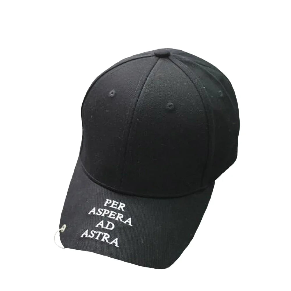 Women Men Hip Hop Kpop Snapback Baseball Cap Solid Color With Ring Sport Dancing Travel Lover Dad Hat Caps Streetwear Adjustable