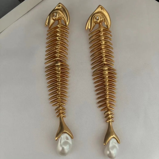 Baroque Pearl Eye Earrings