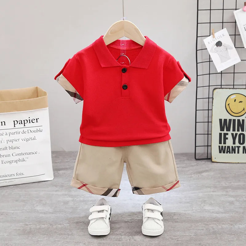 Summer Baby Boy Girls Clothes Set Children T Shirts Shorts 2 Pieces Suit Kid Top Bottom Outfits Casual Costume Infant Tracksuits