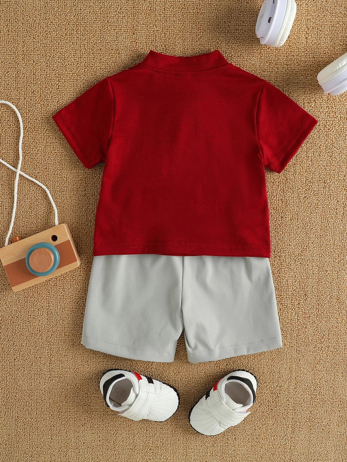 2PCS Infant Baby Boy Clothes Set White Short Sleeves T-shirt Shorts  Summer Daily Casual Outfit for Toddler Suits