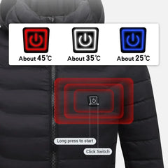 Heated Jacket Men Women USB Self Heated Clothing Washed Cotton Warm Coats