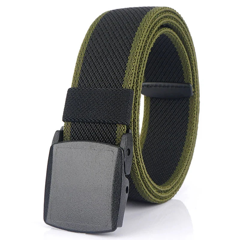 VATLTY Metal Free Men's Elastic Belt Strong Engineering Plastic Quick Release Nylon Buckle Unisex Stretch Belt Outdoor Girdles
