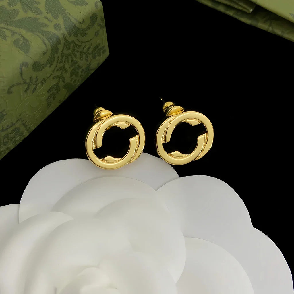 Women Earring Brass Round Stud Elegant Delicate Stainless Steel Gold Silver Minimalist Trendy Design For Daily Party Wear