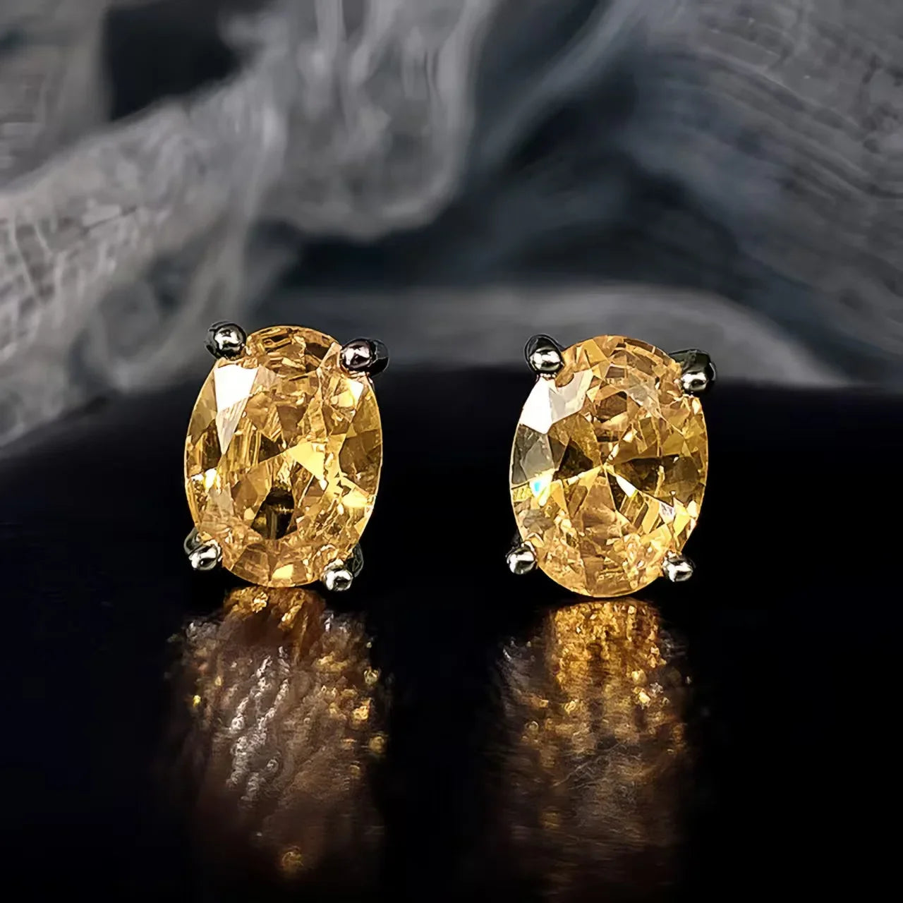 Jewelrypalace Rose Gold Yellow Gold Plated Oval Natural Amethyst Citrine Garnet Topaz Peridot 925 Sterling Silver Earrings for Women
