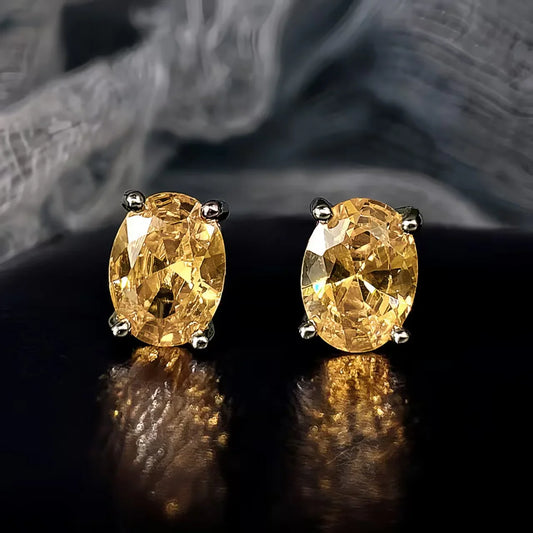 Jewelrypalace Rose Gold Yellow Gold Plated Oval Natural Amethyst Citrine Garnet Topaz Peridot 925 Sterling Silver Earrings for Women