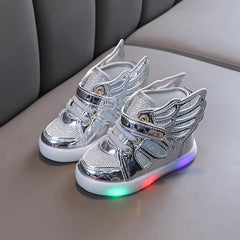 Wings Children Shoes Fashion Spring Autumn Glow Flashing LED Shoe Kids Korean Style