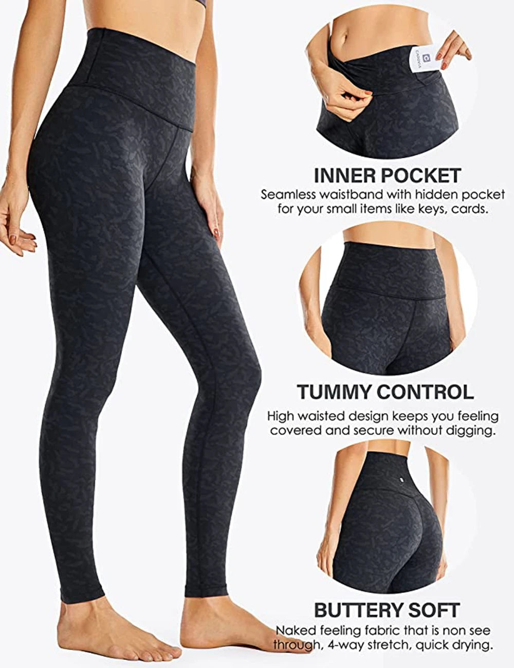 Yoga Leggings Workout Women's Workout High Waisted Leggings Tummy Control Yoga