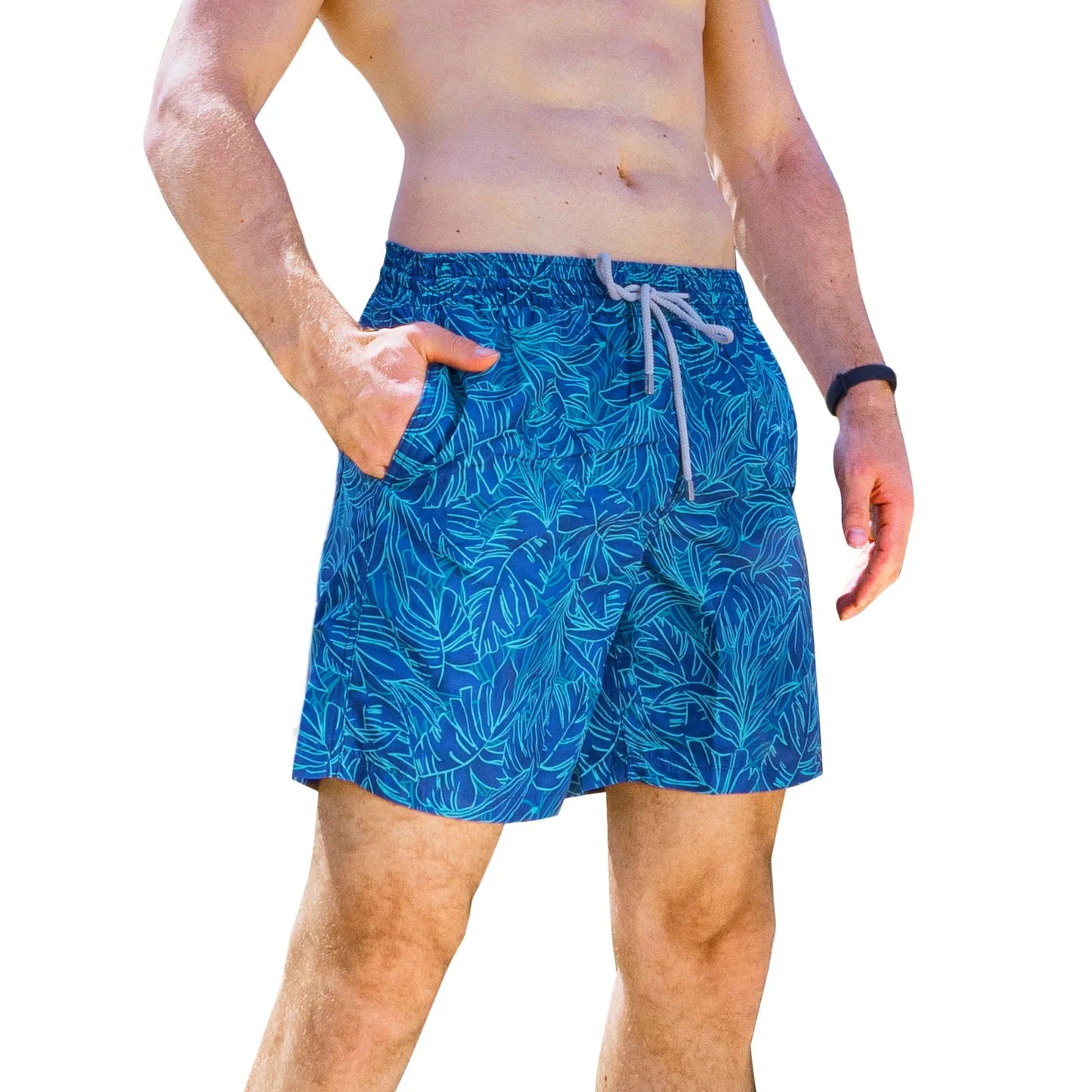 SURFCUZ Beach Men's Swim Shorts Flower 3D Printed Surfing Board Shorts Quick Dry with Mesh Lining and Pockets Struck Shorts