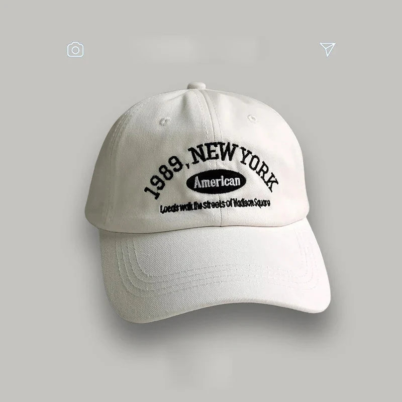 Korean Retro Baseball Hat Women's Autumn Winter Versatile Ins Street Letter Embroidered Caps Summer Couple Men