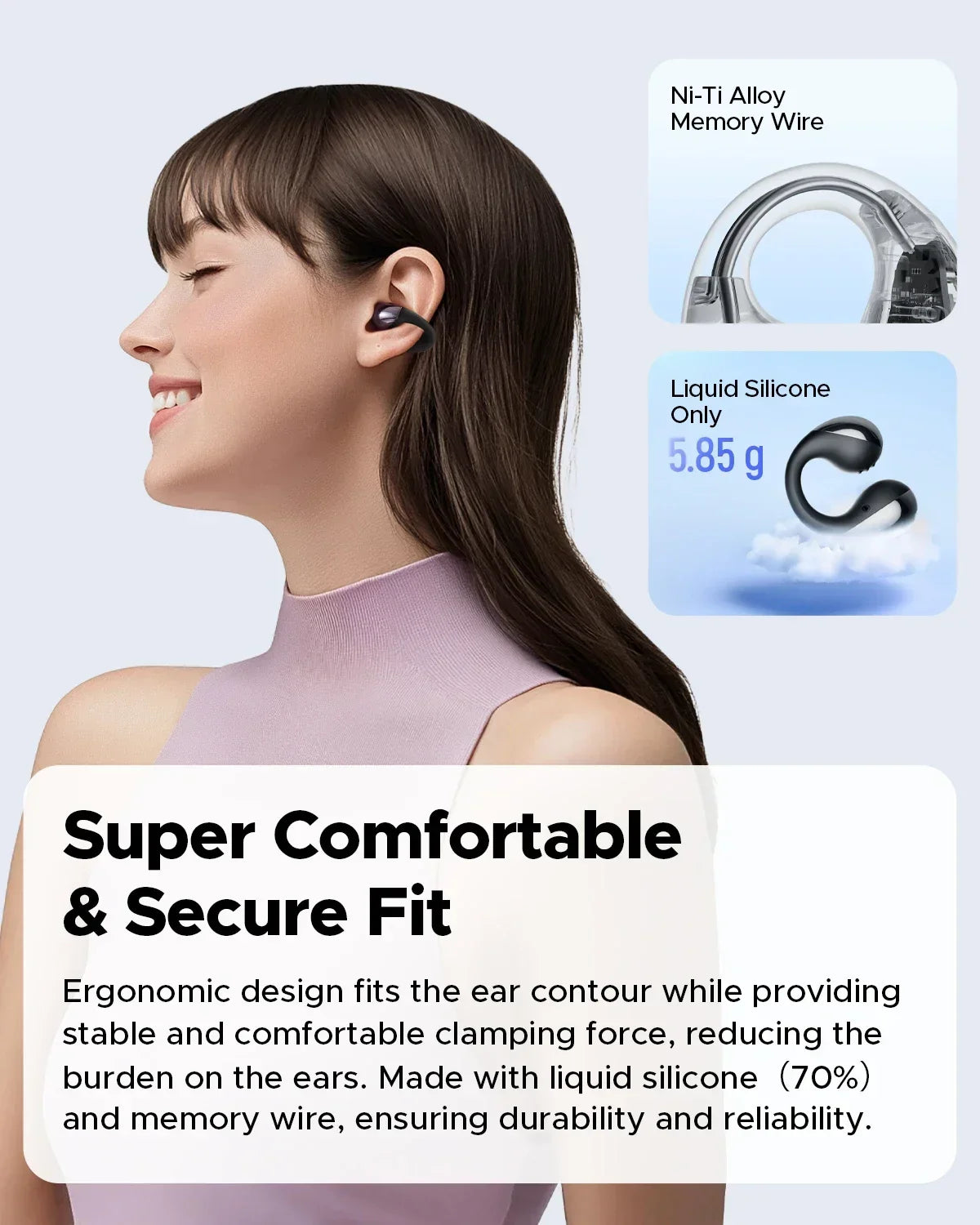 2026 Wireless Headset Bluetooth 5.4 Earplug Earphone PearlClip Pro Supports AI ENC clear Call Multipoint Connection And IPX5.