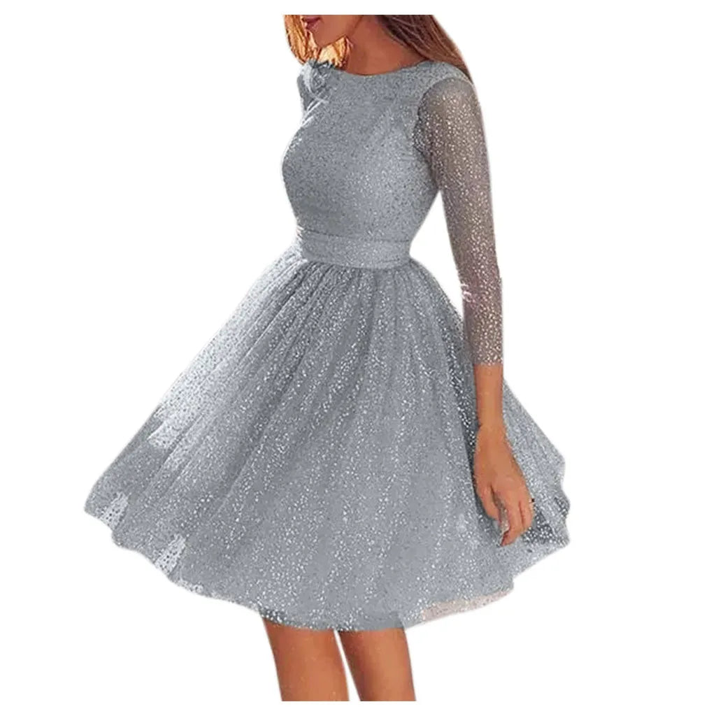 Evening wear Dresses: Slim Fit Ladies Party Dresses Women Sling Cross O-Neck